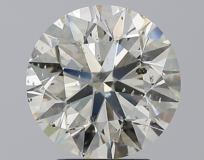 3.51 CaratK-SI2 EX Cut Round Diamond